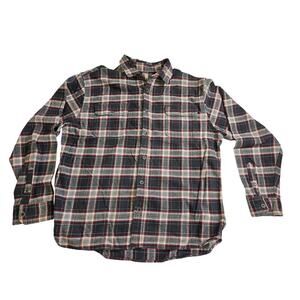 Jachs Shirt Mens 2XL XXL Red/ Black Plaid Tough Flannel Button Up
